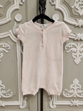Zara Home Kids Baby Short-Sleeve Terry Romper in Pale Pink Size 6 - 12 Months